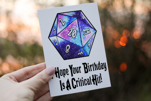 Hope Your Birthday Is A Critical Hit Dungeons and Dragons Card